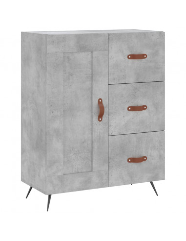 Credenza Grigio Cemento 69,5x34x180 cm in Legno Multistrato