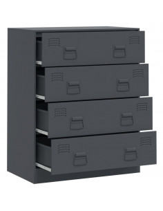 Credenza Antracite 67x39x83 cm in Acciaio 2