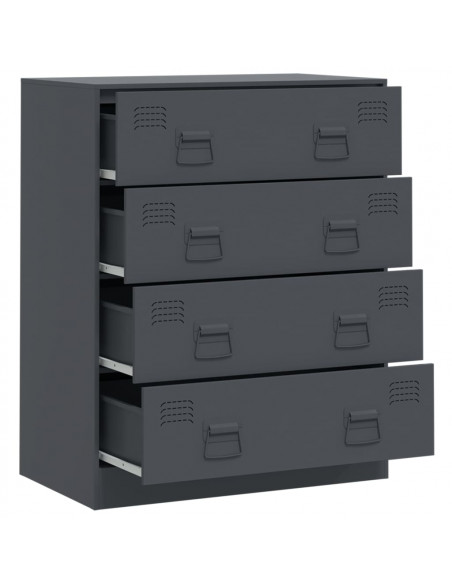 Credenza Antracite 67x39x83 cm in Acciaio