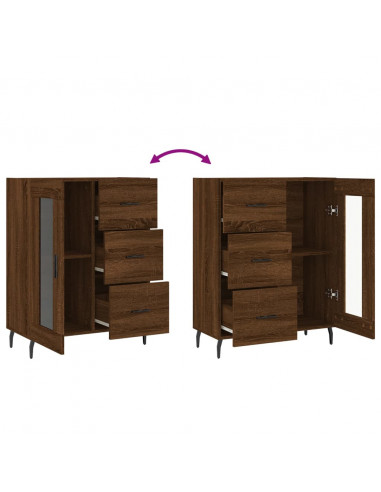 Credenza Rovere Marrone 69,5x34x90 cm in Legno Multistrato
