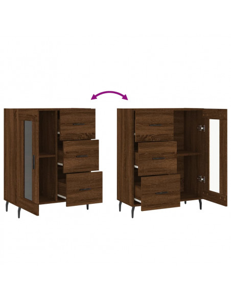 Credenza Rovere Marrone 69,5x34x90 cm in Legno Multistrato