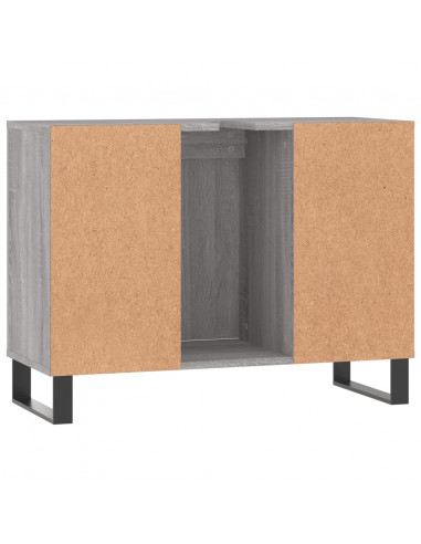 Mobile da Bagno Grigio Sonoma 80x33x60 cm in Legno Multistrato