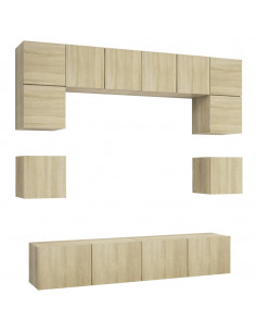 Set di Mobili TV 8 pz Rovere Sonoma in Legno Multistrato 2