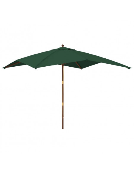 Ombrellone da Giardino con Palo in Legno Verde 300x300x273 cm