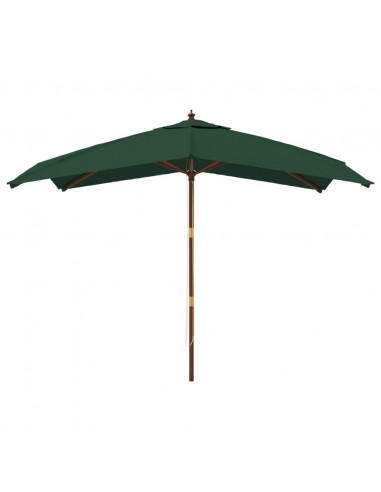 Ombrellone da Giardino con Palo in Legno Verde 300x300x273 cm