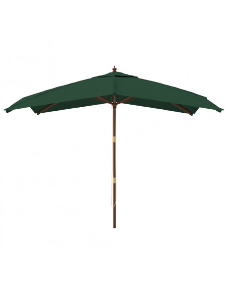 Ombrellone da Giardino con Palo in Legno Verde 300x300x273 cm