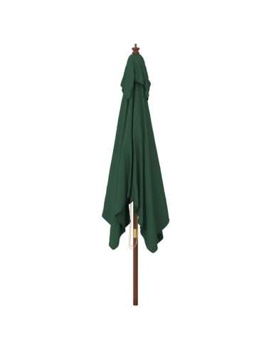 Ombrellone da Giardino con Palo in Legno Verde 300x300x273 cm