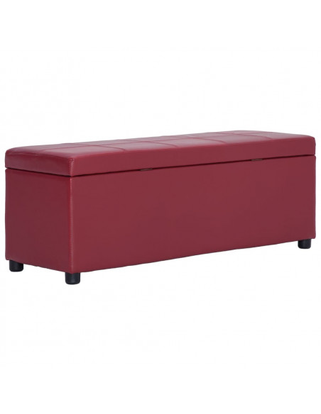 Panca con Vano Portaoggetti 116 cm Rosso Vino in Similpelle