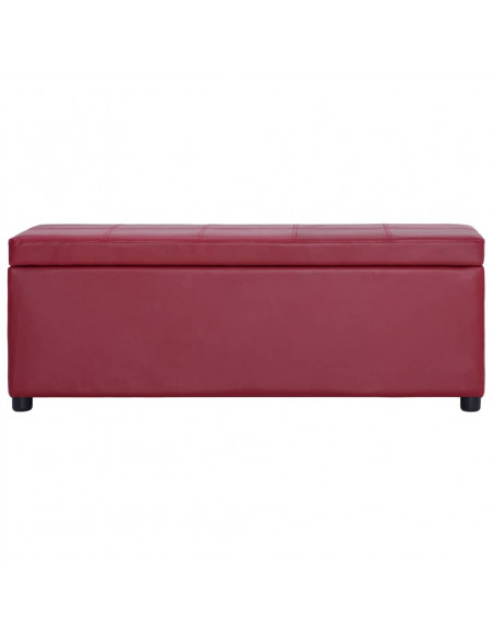 Panca con Vano Portaoggetti 116 cm Rosso Vino in Similpelle