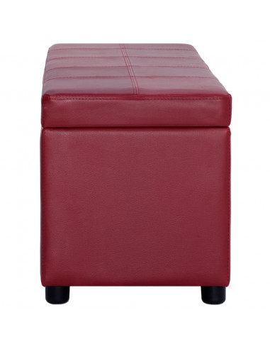 Panca con Vano Portaoggetti 116 cm Rosso Vino in Similpelle