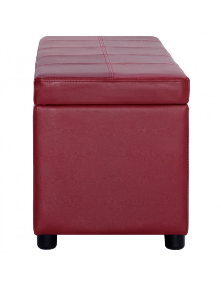 Panca con Vano Portaoggetti 116 cm Rosso Vino in Similpelle