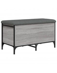 Panca Portaoggetti Grigio Sonoma 82x42x45 cm Legno Multistrato 2