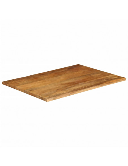 Piano Tavolo Bordi Vivi 100x80x3,8cm in Legno Massello di Mango