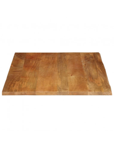 Piano Tavolo Bordi Vivi 100x80x3,8cm in Legno Massello di Mango