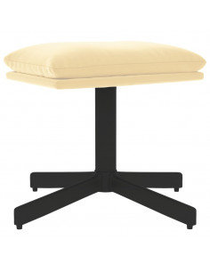 Poggiapiedi Bianco Crema 60x60x36 cm in Velluto 2