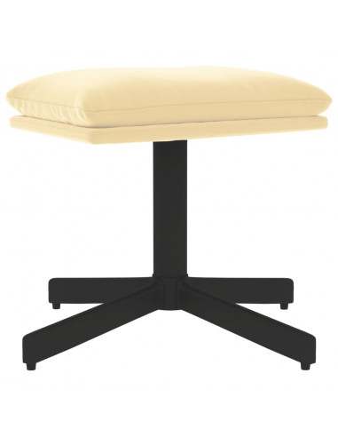 Poggiapiedi Bianco Crema 60x60x36 cm in Velluto