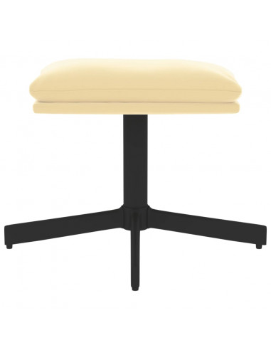 Poggiapiedi Bianco Crema 60x60x36 cm in Velluto