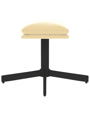 Poggiapiedi Bianco Crema 60x60x36 cm in Velluto