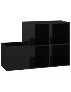 Scarpiera Ingresso Nero Lucido 105x35,5x70cm Legno Multistrato 2