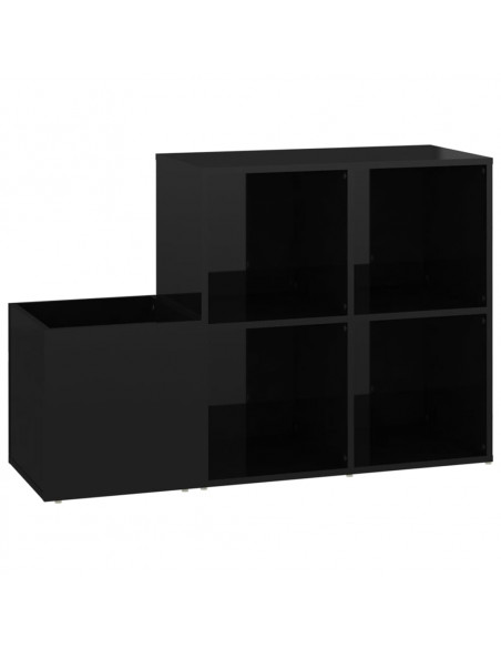 Scarpiera Ingresso Nero Lucido 105x35,5x70cm Legno Multistrato