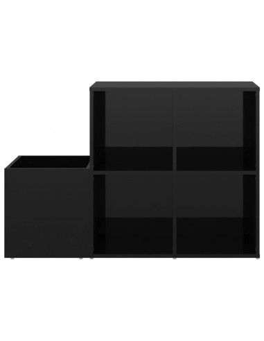 Scarpiera Ingresso Nero Lucido 105x35,5x70cm Legno Multistrato
