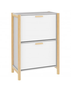 Scarpiera Bianca 57,5x33x80 cm in Legno Multistrato 2