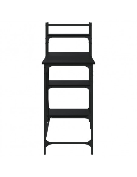 Scrivania per Computer con Scaffali Nera 120x47x109 cm