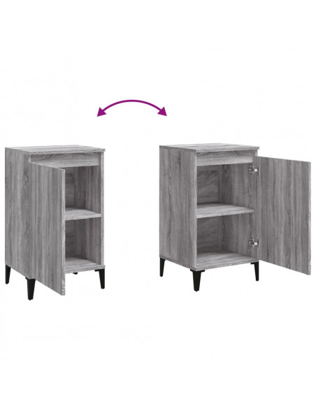 Comodini 2 pz Grigio Sonoma 40x35x70 cm in Legno Multistrato