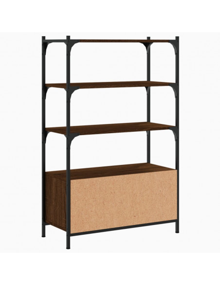 Libreria 3 Ripiani Rovere Marrone 70x30x109,5 Legno Multistrato