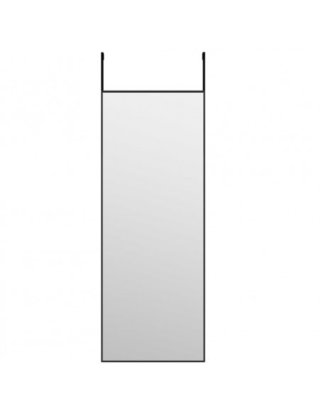 Specchio da Porta Nero 30x80 cm in Vetro e Alluminio