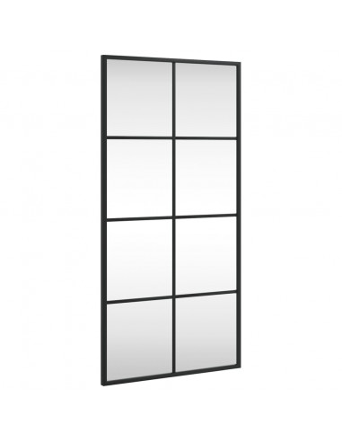 Specchio da Parete Nero 40x80 cm Rettangolare in Ferro