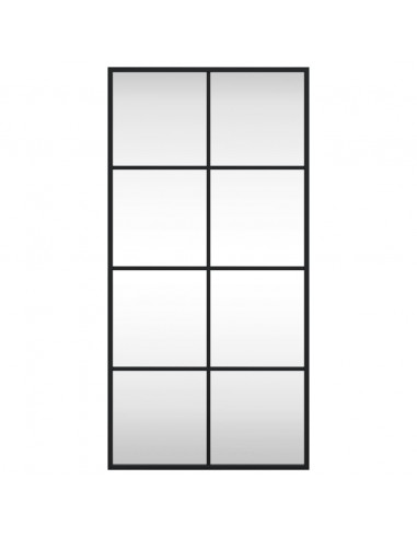 Specchio da Parete Nero 40x80 cm Rettangolare in Ferro