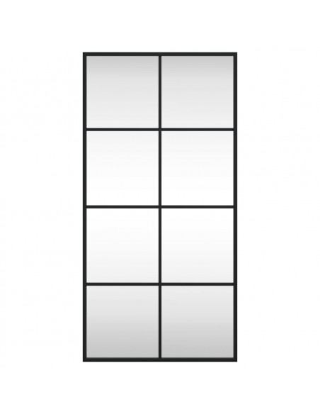 Specchio da Parete Nero 40x80 cm Rettangolare in Ferro