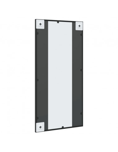 Specchio da Parete Nero 40x80 cm Rettangolare in Ferro