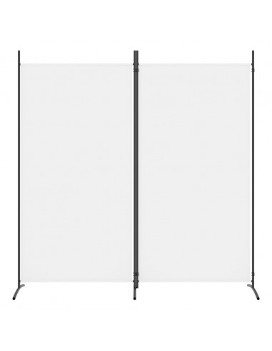 Divisorio a 2 Pannelli Bianco 175x180 cm Tessuto