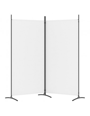 Divisorio a 2 Pannelli Bianco 175x180 cm Tessuto