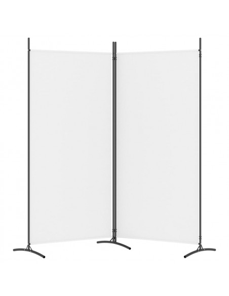 Divisorio a 2 Pannelli Bianco 175x180 cm Tessuto