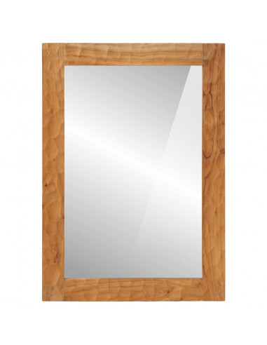 Specchio da Bagno 50x70x2,5 cm Legno Massello di Acacia e Vetro