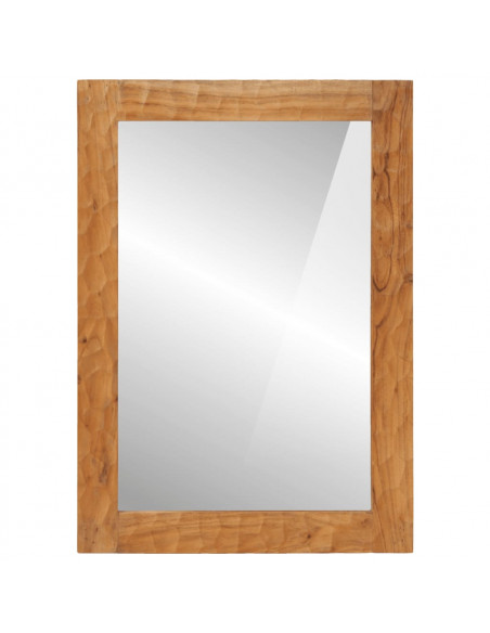 Specchio da Bagno 50x70x2,5 cm Legno Massello di Acacia e Vetro