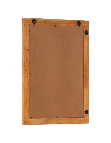 Specchio da Bagno 50x70x2,5 cm Legno Massello di Acacia e Vetro