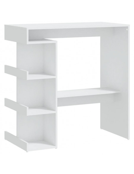 Tavolo da Bar con Ripiani Bianco 100x50x101,5 cm in Truciolato