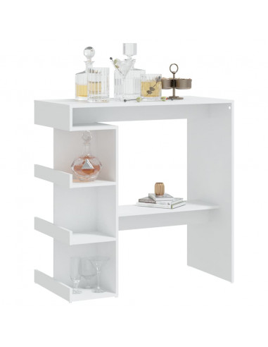 Tavolo da Bar con Ripiani Bianco 100x50x101,5 cm in Truciolato
