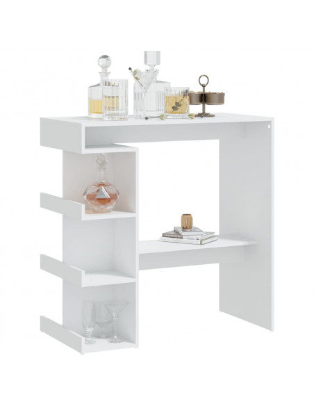 Tavolo da Bar con Ripiani Bianco 100x50x101,5 cm in Truciolato