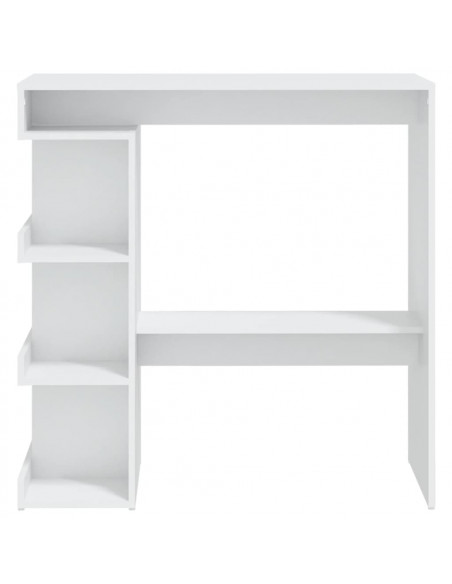Tavolo da Bar con Ripiani Bianco 100x50x101,5 cm in Truciolato