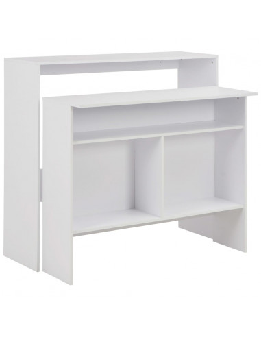 Tavolo da Bar a 2 Livelli Bianco 130x40x120