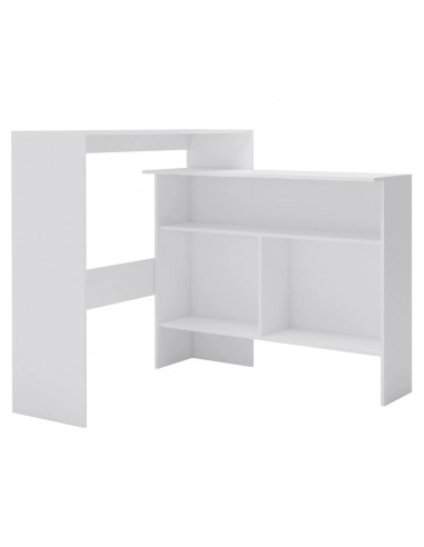 Tavolo da Bar a 2 Livelli Bianco 130x40x120