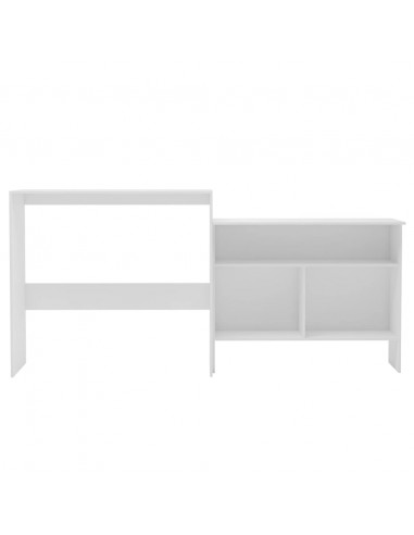 Tavolo da Bar a 2 Livelli Bianco 130x40x120