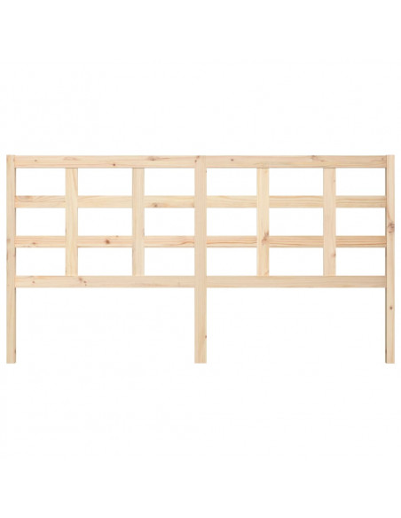 Testiera per Letto 185,5x4x100 cm in Legno Massello di Pino