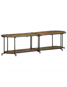 Mobile Porta TV 160x42x40 cm in Legno Massello di Recupero 2