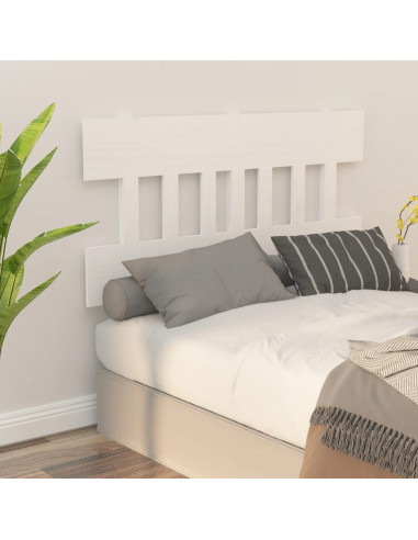 Testiera per Letto Bianca 163,5x3x81 cm Legno Massello di Pino